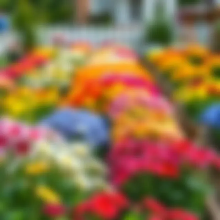 Colorful Flower Beds Colorful flower beds in an organized garden layout