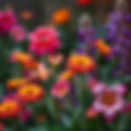 Vibrant garden flowers in full bloom