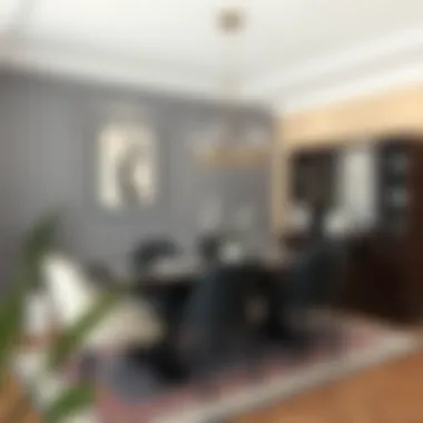 Elegant dining area featuring sophisticated paint choices