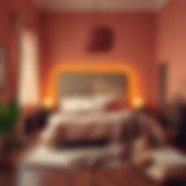 Warm color tones creating a cozy bedroom ambiance
