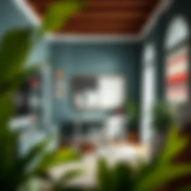 Stylish home office with trending paint colors