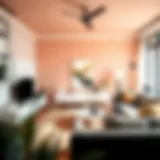 Trendy living room with modern paint colors