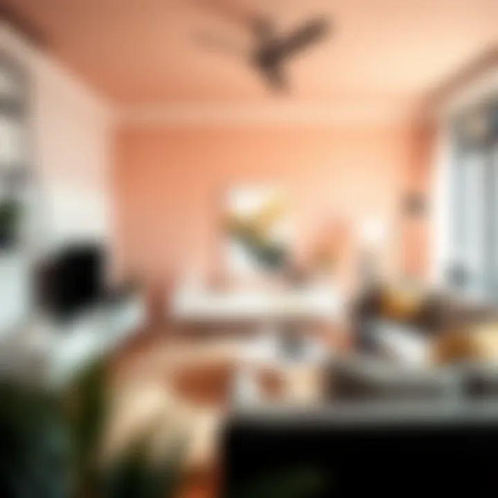 Trendy living room with modern paint colors