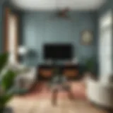 A beautifully decorated living room with distressed paint techniques