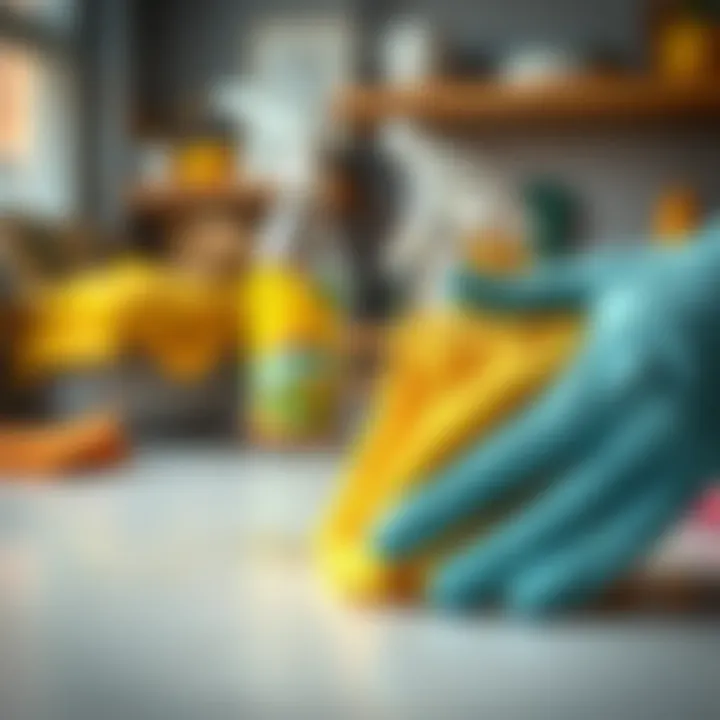 Detailed view of effective cleaning technique for silicone stains