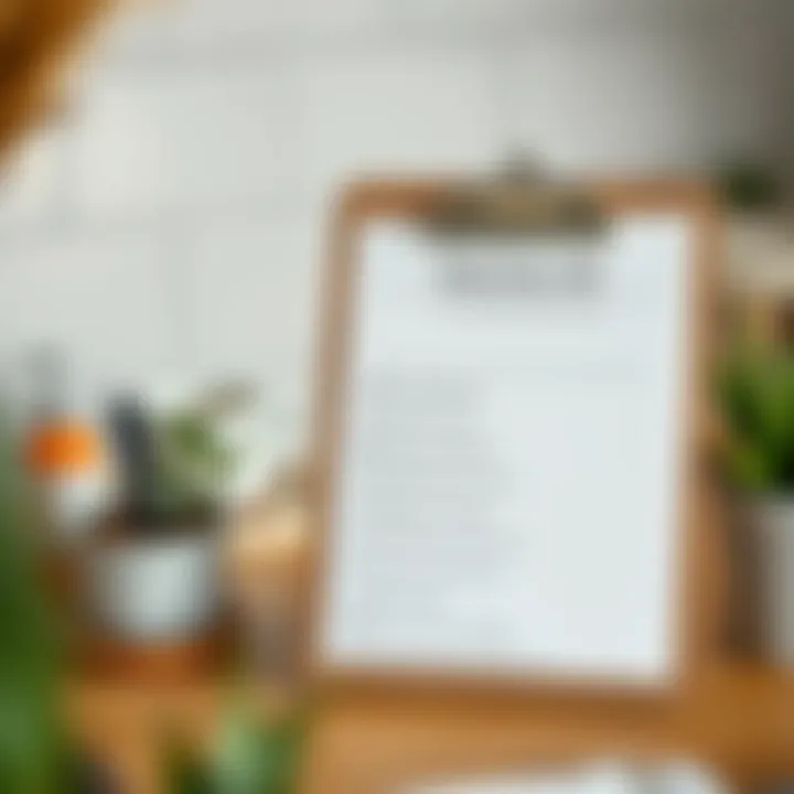 A checklist of practical cleaning tips displayed on a clipboard