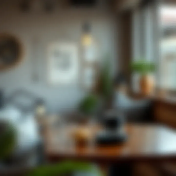 Aesthetic coffee area with unique accents