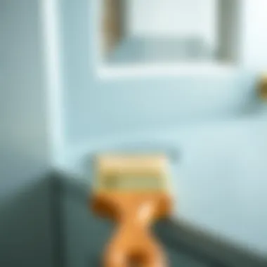 Precision in Detailing Close-up of brush applying paint to a cabinet surface