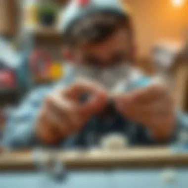 Assessing Adhesive State User examining adhesive consistency