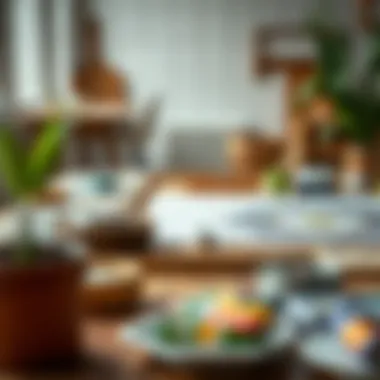 Creative Workspace for Tile Painting A creative workspace set up for tile painting