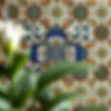 Intricate Patterns on Tile A beautifully painted tile showcasing intricate patterns