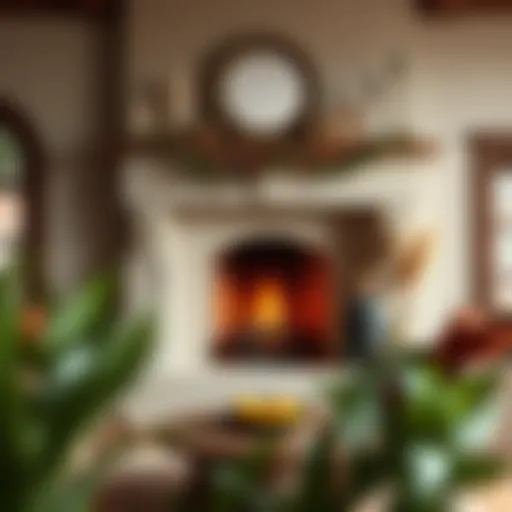 Elegant rustic fireplace design with decorative elements