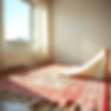 Carpet Drying in Natural Light Freshly washed carpet drying in sunlight