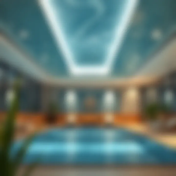 Functional and stylish indoor pool ceiling