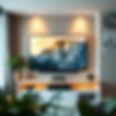 Functional wall-mounted television unit in a compact space