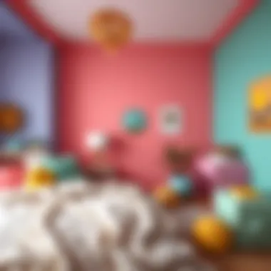 A colorful color palette for a youthful bedroom atmosphere