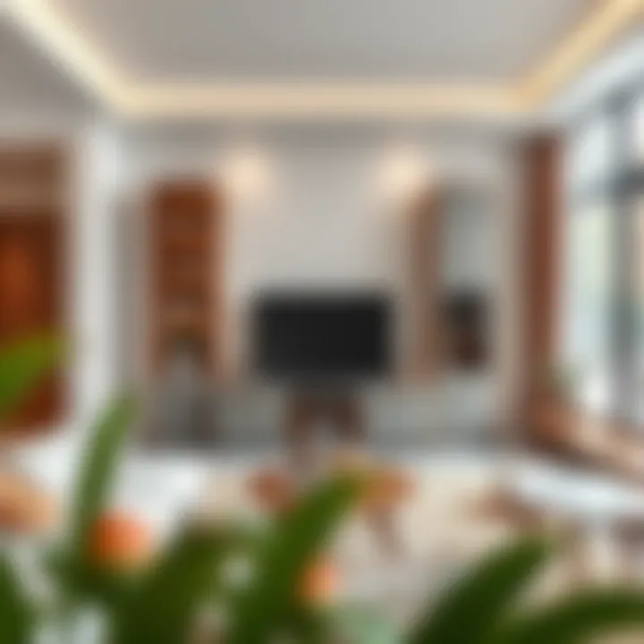 Modern Cabinet Design in a Stylish Living Room Stylish living room featuring a modern cabinet design