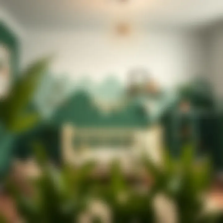 Serene Green Nursery Design A serene green nursery showcasing eco-friendly decor elements