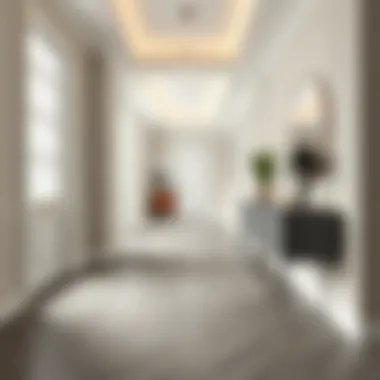 Elegant hallway with gray joint laminate flooring