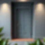 Contrasting Door with Gray Walls Sophisticated gray wall paired with a contrasting door