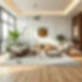 Elegant carpet layout in a modern living room