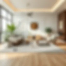 Elegant carpet layout in a modern living room