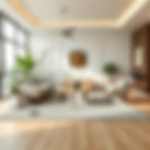 Elegant carpet layout in a modern living room