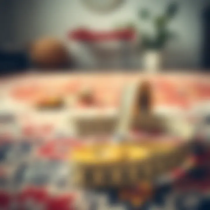 Measuring tape on a beautiful rug