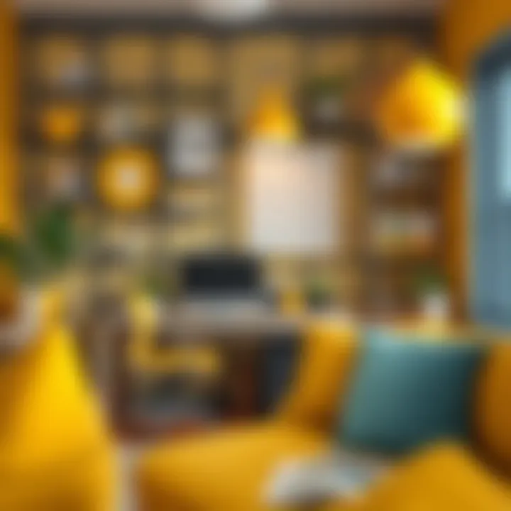 Inspiring Office Decor with Mustard Yellow Office space utilizing mustard yellow for creativity