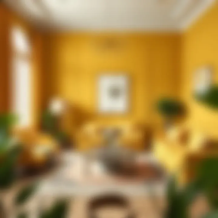 Mustard Yellow in Living Room Design Living room featuring mustard yellow accents