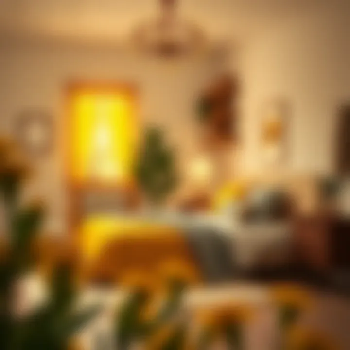 Cozy Bedroom with Mustard Yellow Hues Bedroom showcasing mustard yellow in warm tones