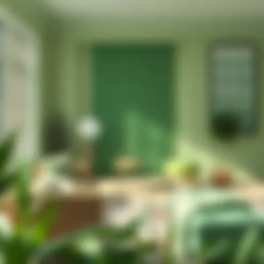 Serene Green Ambiance Soft green shades promoting relaxation