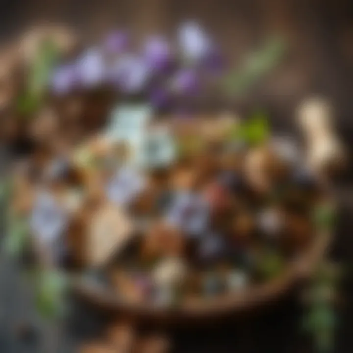 Herbal mixture with linden leaves and flowers