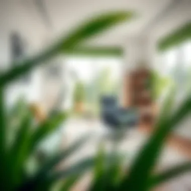 Stylish office space with green accents