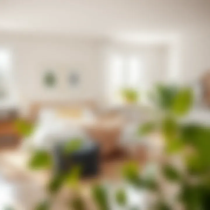 A bright and airy Scandinavian bedroom with elegant wall designs