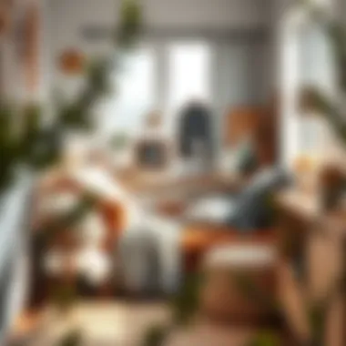 A cozy reading nook adorned with Scandinavian wall decorations and natural light