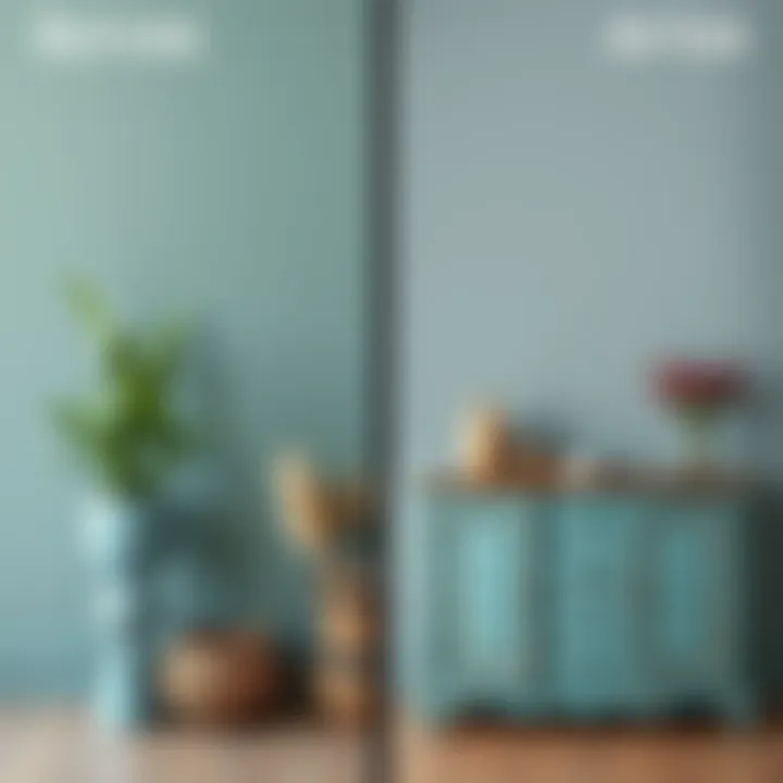 Dramatic Before and After Transformation Before and after effect of using paper paint