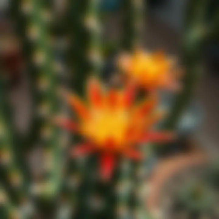 Vibrant cactus flower in full bloom