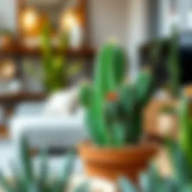 Cactus plant in a modern home decor setting