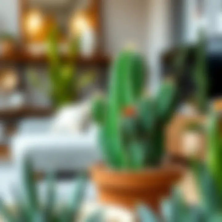 Cactus plant in a modern home decor setting