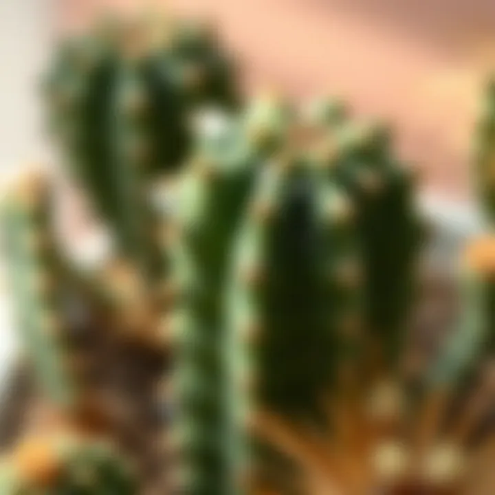 Close-up of cactus with dew drops