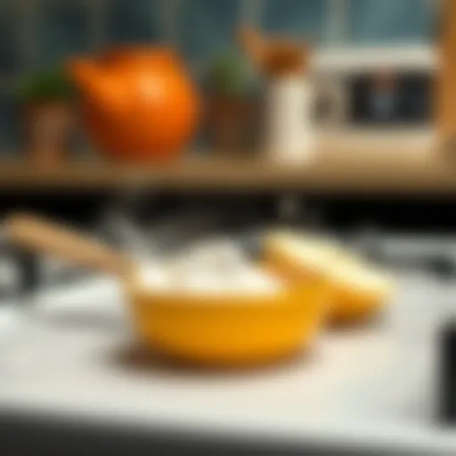 Natural cleaning using baking soda on a stove.