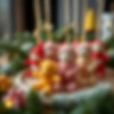 A beautifully arranged display of finished felt baby ornaments