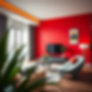 Bold Use of Red in Interior Design Vibrant red accent wall in a modern living room
