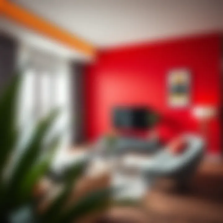 Bold Use of Red in Interior Design Vibrant red accent wall in a modern living room