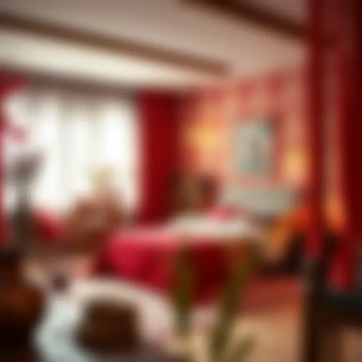 Creating Warmth with Red Textiles Cozy bedroom with red textiles and accessories