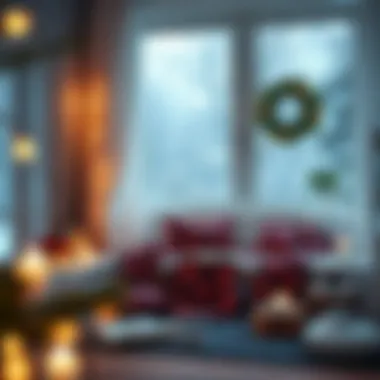 Inviting reading nook with blankets and seasonal accents