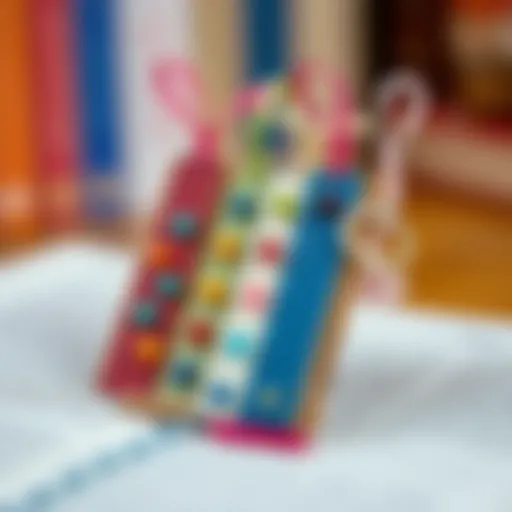 Colorful bookmarks made with various materials