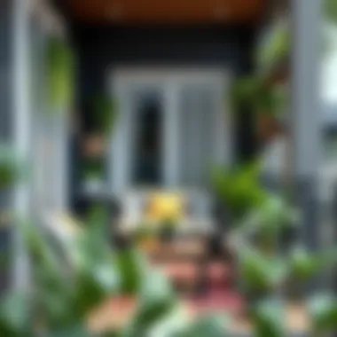 Elegant Balcony Design for Relaxation Stylish balcony setup with plants and seating