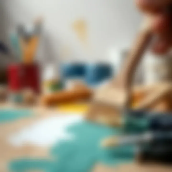 Essential painting tools neatly arranged